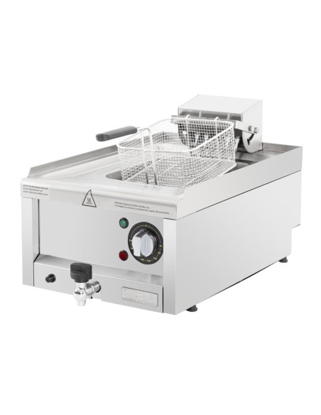Friteuse Buffalo Série 600 8L - 6 kW, inox, sécurité thermique
