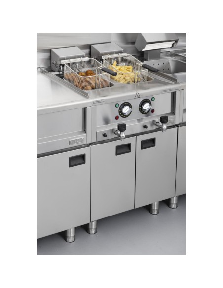 Friteuse électrique double Buffalo 2x8L - 12 kW