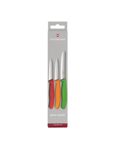 Lot de 3 couteaux d'office Victorinox - rouge, orange, vert