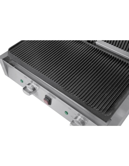 Gril de contact double Buffalo Bistro rainuré - 2,9kW