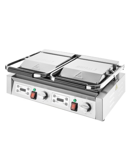 Gril de contact double Buffalo 3,6kW - Plaques lisses