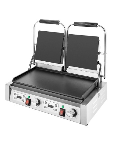Gril de contact double Buffalo 3,6kW - Plaques lisses