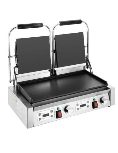 Gril de contact double Buffalo 3,6kW - Plaques lisses