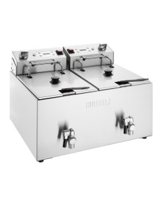 Friteuse électrique double Buffalo 2x8L - 16 L pro