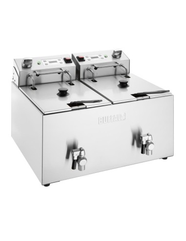 Friteuse électrique double Buffalo 2x8L - 16 L pro
