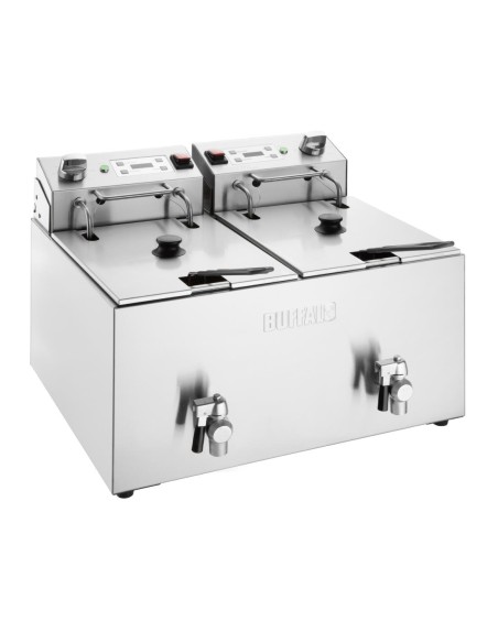 Friteuse électrique double Buffalo 2x8L - 16 L pro