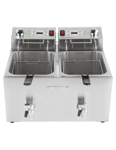 Friteuse électrique double Buffalo 2x8L - 16 L pro