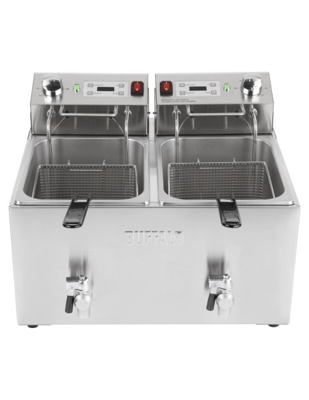 Friteuse électrique double Buffalo 2x8L - 16 L pro