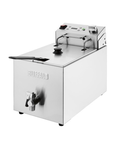 Friteuse électrique Buffalo 8L - 2,9kW, inox, minuterie