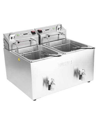 Friteuse électrique double Buffalo 2x8L - 16 L pro