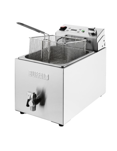 Friteuse électrique Buffalo 8L - 2,9kW, inox, minuterie