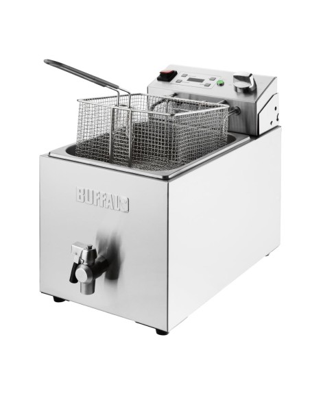 Friteuse électrique Buffalo 8L - 2,9kW, inox, minuterie