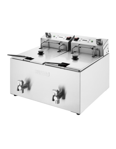 Friteuse électrique double Buffalo 2x8L - 16 L pro