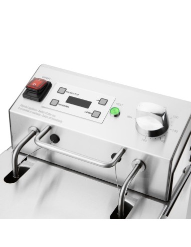 Friteuse électrique Buffalo 8L - 2,9kW, inox, minuterie