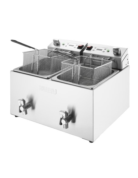 Friteuse électrique double Buffalo 2x8L - 16 L pro