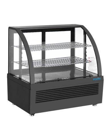 Vitrine réfrigérée comptoir Polar 100L noire - Compacte et efficace