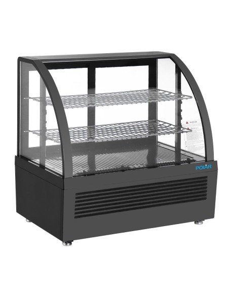 Vitrine réfrigérée comptoir Polar 100L noire - Compacte et efficace