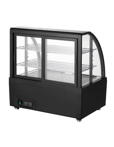 Vitrine réfrigérée comptoir Polar 100L noire - Compacte et efficace