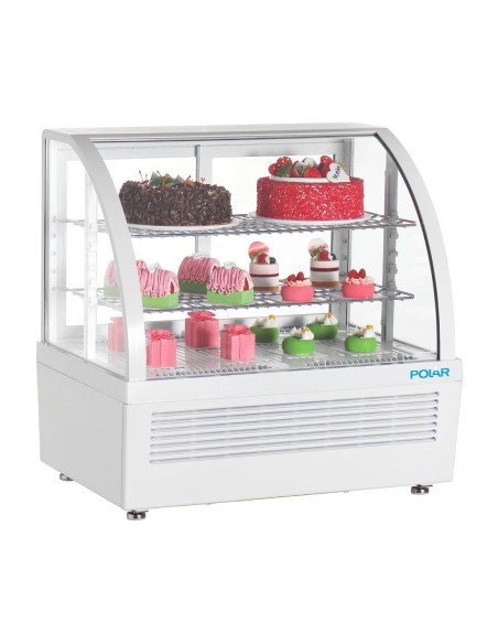 Vitrine réfrigérée comptoir Polar 100 L blanche - Compacte et puissante