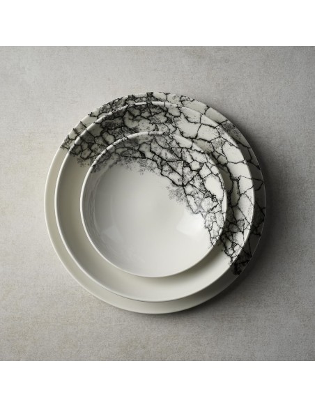 Assiettes Churchill Kintsugi Quartz Black 288mm - Lot de 12