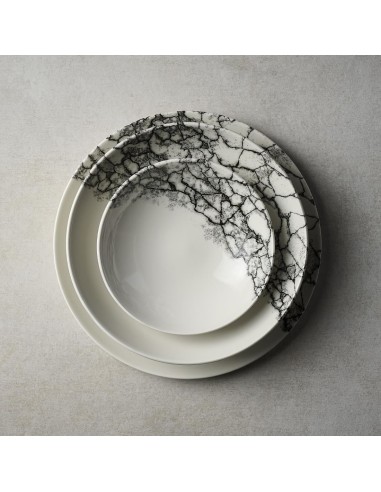 Assiettes Churchill Kintsugi Quartz Black 217mm - Lot de 12