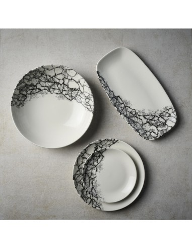 Assiettes Churchill Kintsugi Quartz Black 288mm - Lot de 12