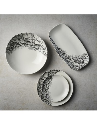 Assiettes Churchill Kintsugi Quartz Black 217mm - Lot de 12