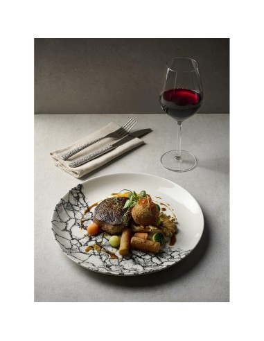 Assiettes rondes Churchill Kintsugi Quartz Black 248mm - Lot de 12