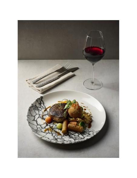 Assiettes rondes Churchill Kintsugi Quartz Black 248mm - Lot de 12