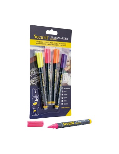 Marqueurs craie liquide Securit 1-2mm - lot de 4