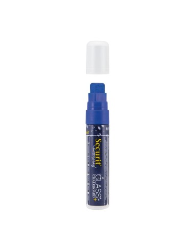 Marqueur craie waterproof Securit bleu 7-15mm - 100% résistant à la pluie