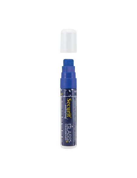Marqueur craie waterproof Securit bleu 7-15mm - 100% résistant à la pluie