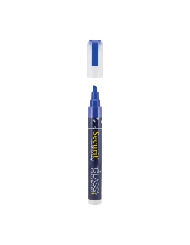 Marqueur craie waterproof Securit bleu 2-6mm