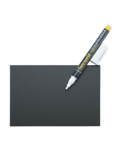 Set de 20 ardoises A6 Securit + feutre craie blanc