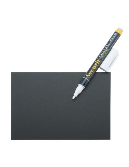 Set de 20 ardoises A6 Securit + feutre craie blanc