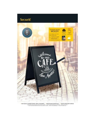 Petit panneau de trottoir Securit noir - 895x570 mm
