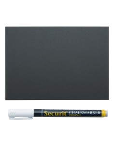Set de 20 ardoises A6 Securit + feutre craie blanc 2
