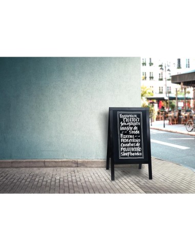 Grand panneau de trottoir Securit noir - 1295x720 mm