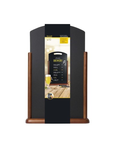 Chevalet de table wengé XL Securit - Promotion menu