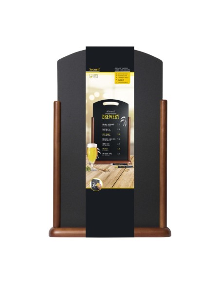 Chevalet de table wengé XL Securit - Promotion menu