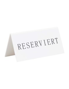 Chevalets table réservée Securit "Reserviert" lot de 5 - blanc