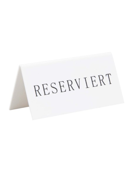 Chevalets table réservée Securit "Reserviert" lot de 5 - blanc