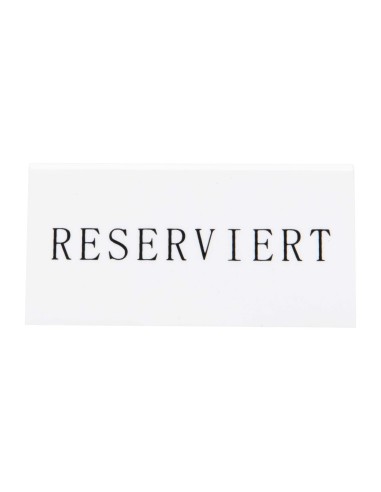 Chevalets table réservée Securit "Reserviert" lot de 5 - blanc