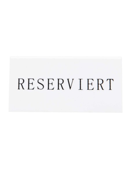 Chevalets table réservée Securit "Reserviert" lot de 5 - blanc