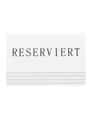 Chevalets table réservée Securit "Reserviert" lot de 5 - blanc