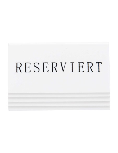 Chevalets table réservée Securit "Reserviert" lot de 5 - blanc
