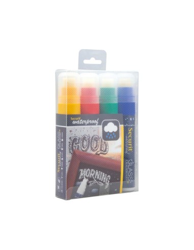 Marqueurs craie waterproof Securit 4 couleurs