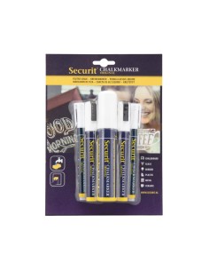 Feutres craie Securit Original blancs - lot de 5