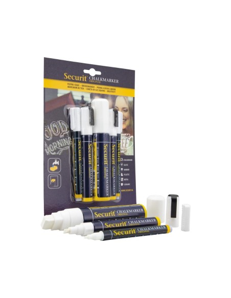 Feutres craie Securit Original blancs - lot de 5