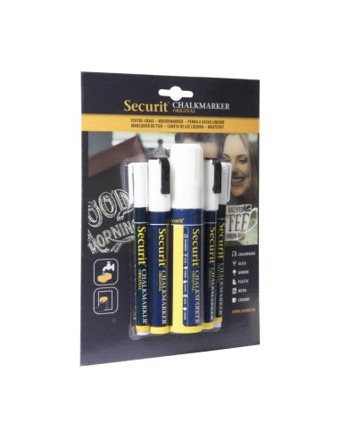 Feutres craie Securit Original blancs - lot de 5